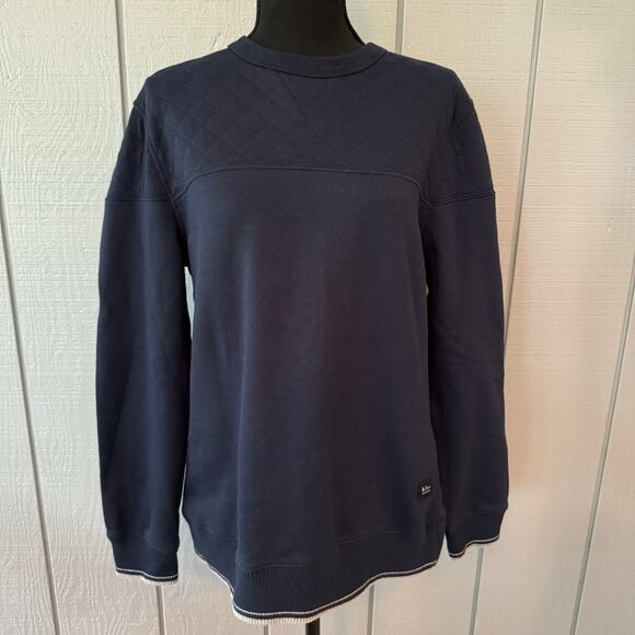 Ben Sherman Navy Blue Quilted Crew Neck Sweatshirt ~ M - Picture 1 of 10
